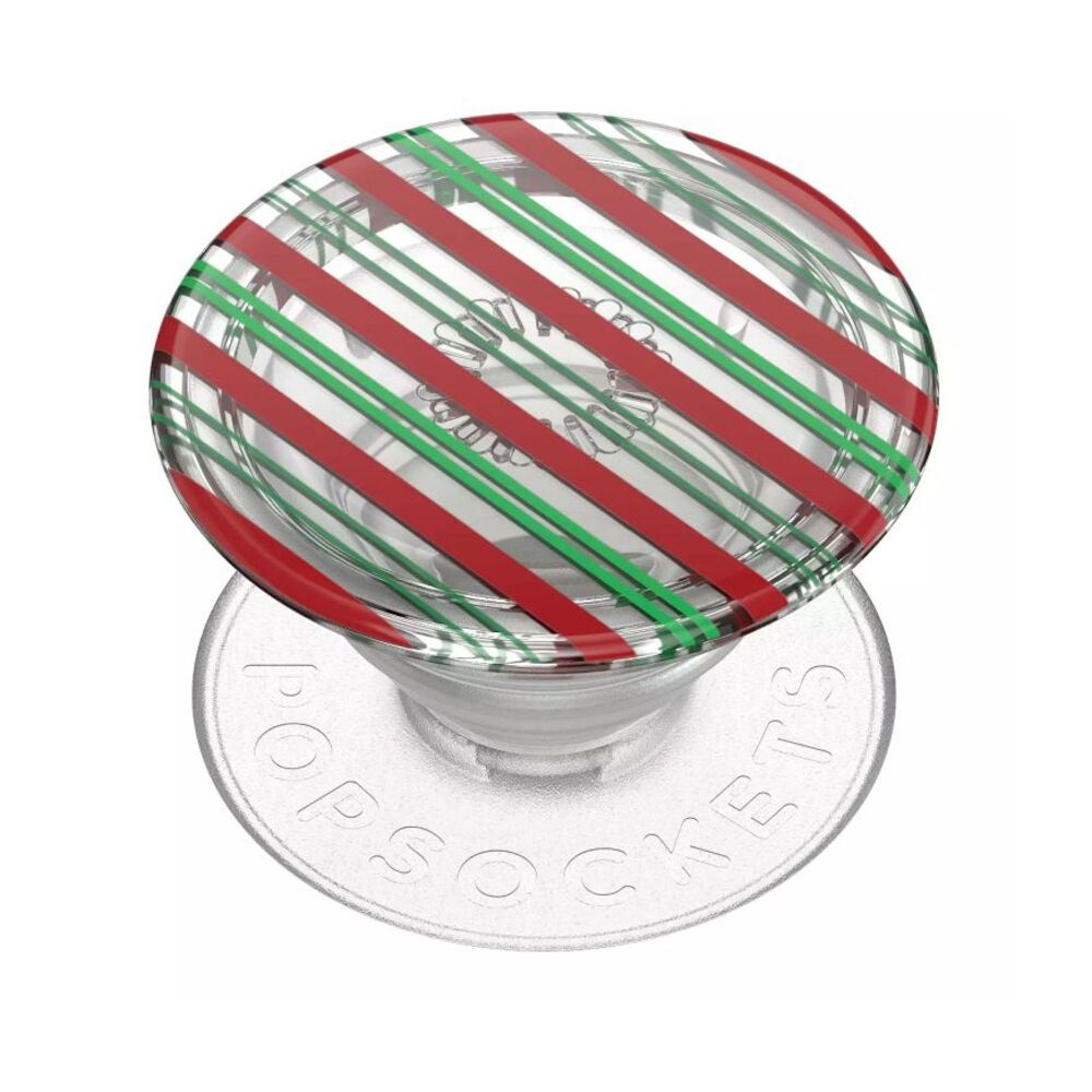 NEW SEALED Popsockets Christmas Candy Stripe Pop Socket PopGrip Clear Swappable
